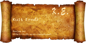 Kult Ernő névjegykártya